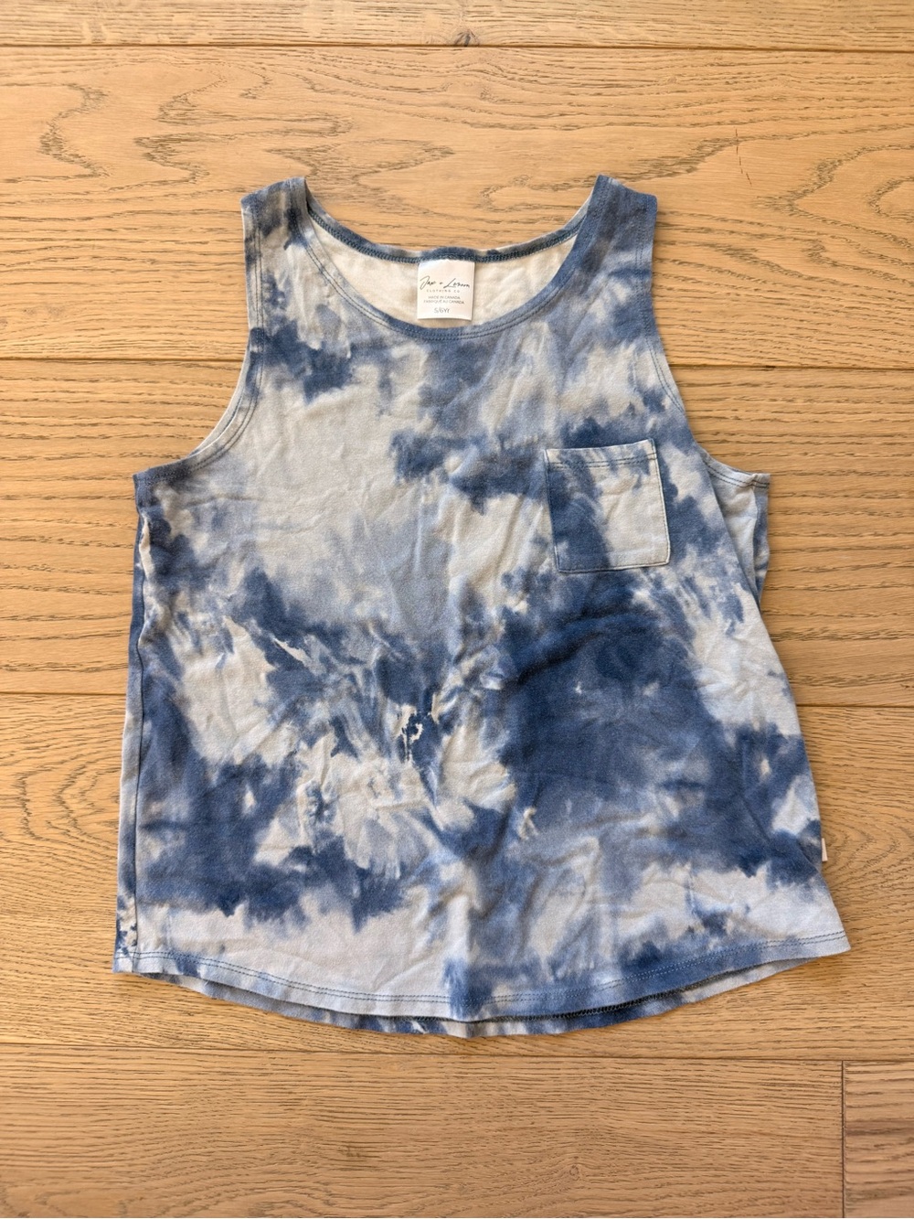 Jax & Lennon Co Blue Tie-Dye Pocket Tank Top